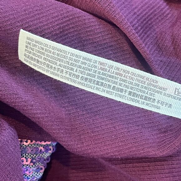 Free People Intimately Turn It On Cami Sequins Layered Plum Prune Large NEW NWT - Picture 12 of 13
